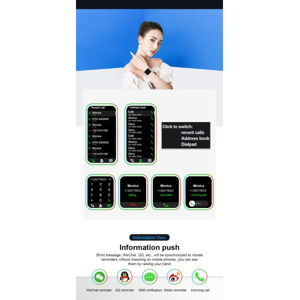 IWO MC57 180MAH 1,57 поручать монитора 2hours тарифа сердца шкалы дюйма