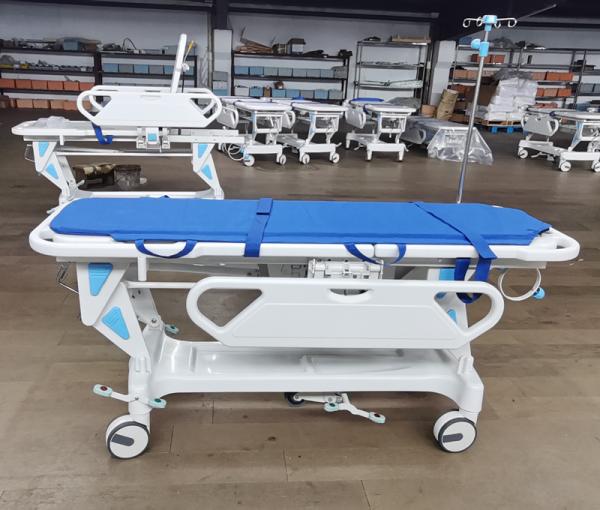 Adjustable Height Patient Transfer Trolley Manual Emergency Stretcher