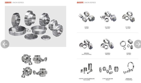 Fittings de tubos de aço inoxidável 304 de qualidade alimentar