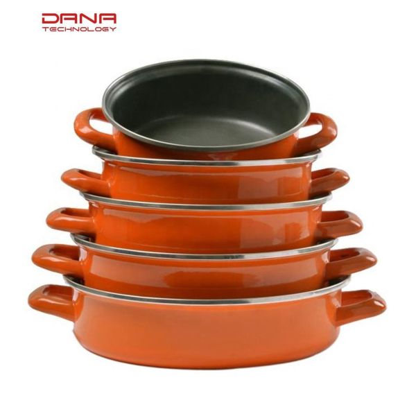 Custom Logo 32cm Enameled Steel Cookware Non Stick Buffet Casserole Classical Style