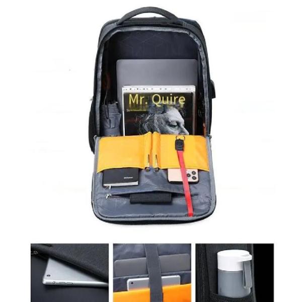 Waterproof Nylon Black Travel Backpack Computer Bag For School Students