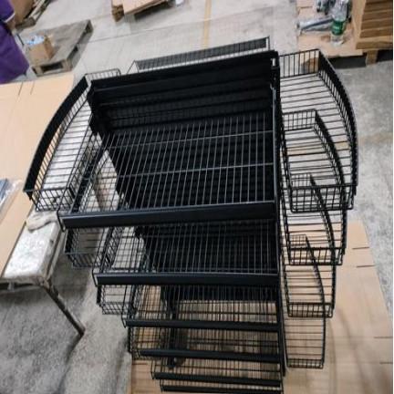 4 Sides All Around Height Adjustable Custom Display Rack Black AT-0041