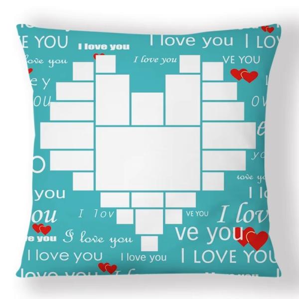 Housses de coussin vierges pour sublimation, imprimables, en forme de cœur, pour la Saint-Valentin