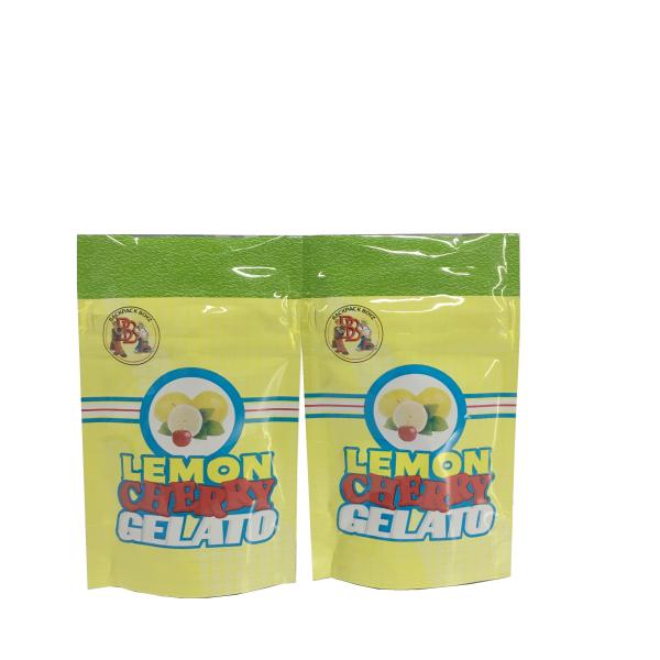 biodegradable smell proof Lemon Cherry Gelato plastic packaging bag
