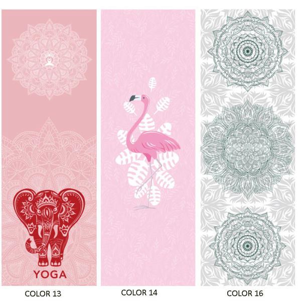 16 Patterns Printed Yoga Towel 185X63cm Microfiber Cover Yoga Mat Towel