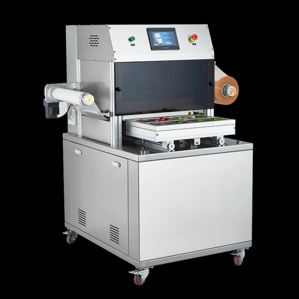 Fully Automatic Vertical Modified Atmosphere Sealer DQ480L-E with Food Grade 304 Stainless Steel and 6061 Anodized Aluminum Mold for Automatic Packaging