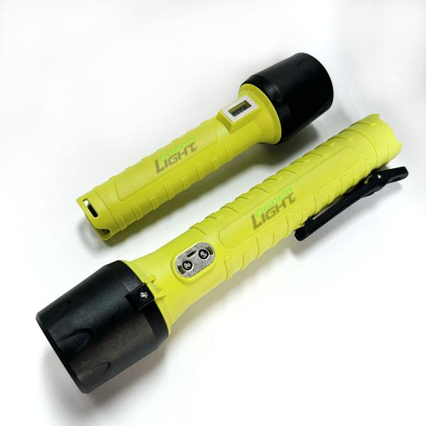 Linterna LED a prueba de explosiones e impermeable IP68, 5000 Lux, 3.4Ah