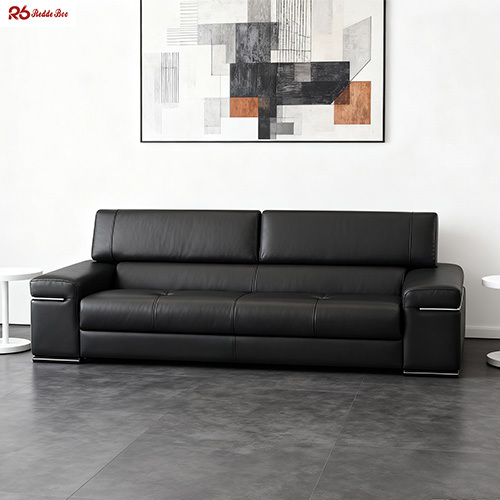 Luxury Design Leather Sofa Sets with Adjustable Headrest for Hotel Lobby Use