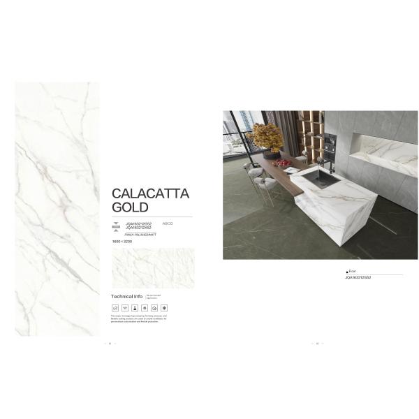 Ardoise en bois en céramique 1600*2700mm de plancher polie par or de carrelages de douche