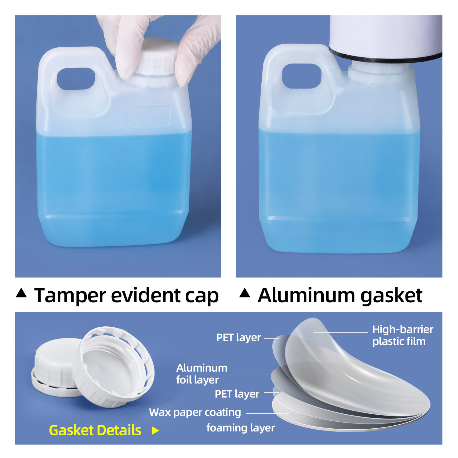 0.5L HDPE Plastic Jerry Can for Oil Water Wine Packaging White Translucent Plastic F-Style Jug