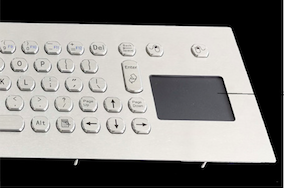 5V DC FCC PS/2 Stainless Steel Keyboard 393X133mm