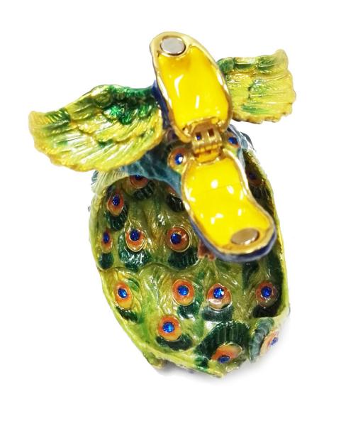 Decorative Gift Colorful Peacock Jewelry Box  Metal Peacock Jewelry Box For Sale