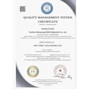 Suzhou Manyoung New Materials Co.,Ltd Certifications