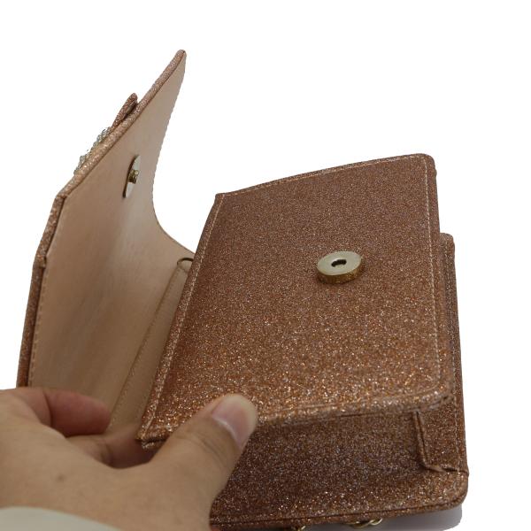 Inlaid Diamond Artificial Leather Handbags , Women Evening Clutch 19×12×5cm