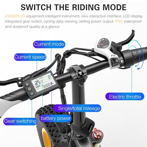 Lankelsisi X3000Plus 20 Inch Fat Tire Electric Bike 1000W 13AH