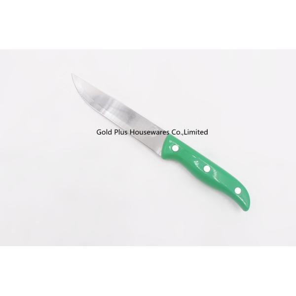 Embossed Pattern Stainless Steel Chopper Knife With Green PP Handle