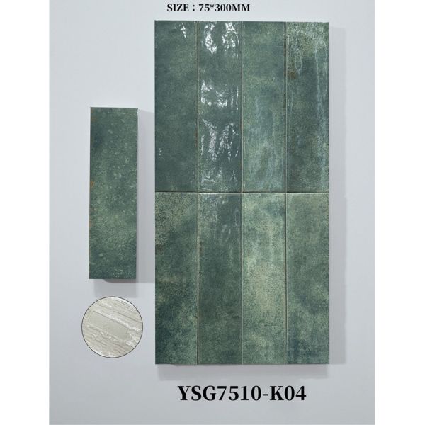 Scratch-resistant Beige 75x300mm Glossy Indoor Ceramic Wall Tiles For Balcony
