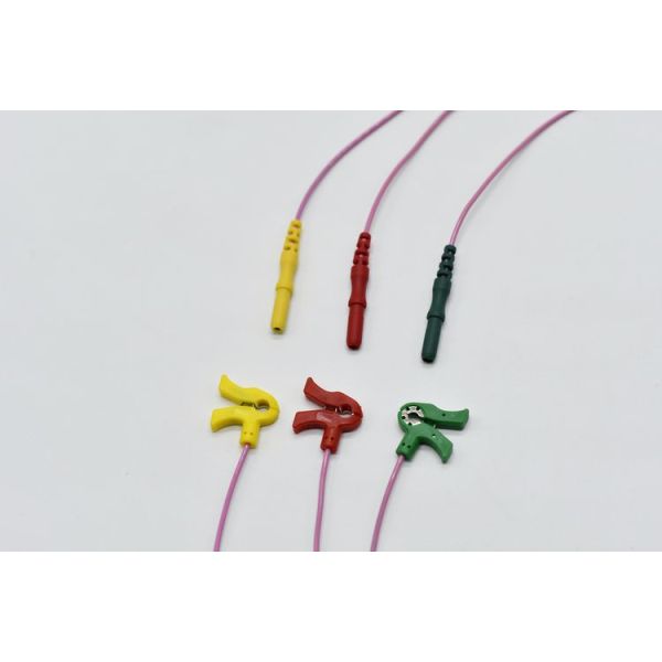 Professional Medical Consumables D Type Newborn Electrode Clip Wire Mini ECG Lead Wires for Newborns
