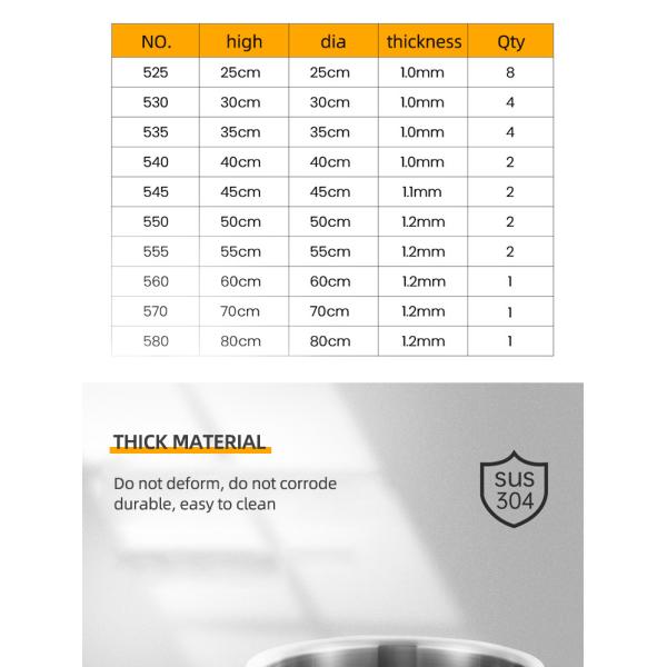 Hot Fashion Silver Heavy Duty Cooking Pot Cookware Pots Soup Pot Stainless Steel Cooking Stock Bucket With Stainless Steel Lid