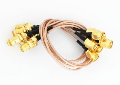 RF Pigtail TV Coaxial Cable 1000 Ohms Insulation Resistance Gold Plated Center Contact