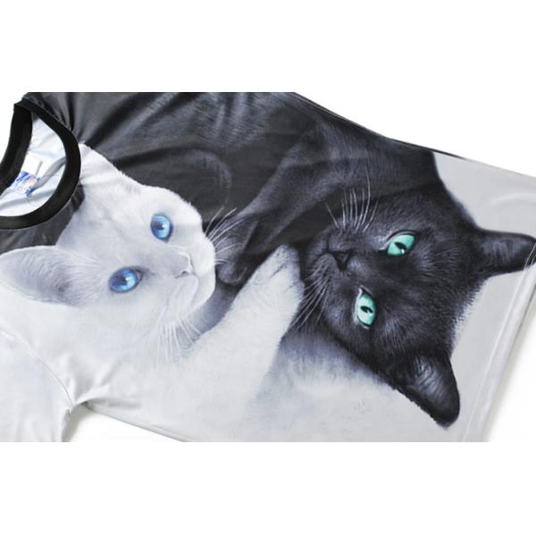 Casual 3d Animal Print T Shirts / Dye Sublimation T Shirts Round Neck