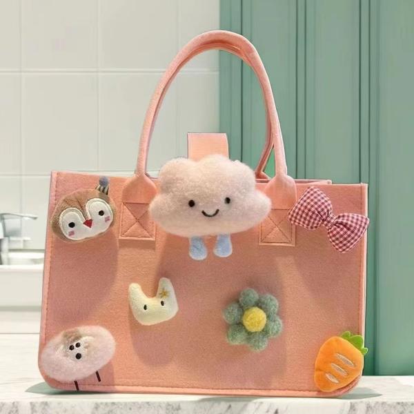 Cartoon Travel Bag Gift Handbag Baby Accompanying Hand Gift Box One-year-old Hundred Day Banquet Felt Handbag