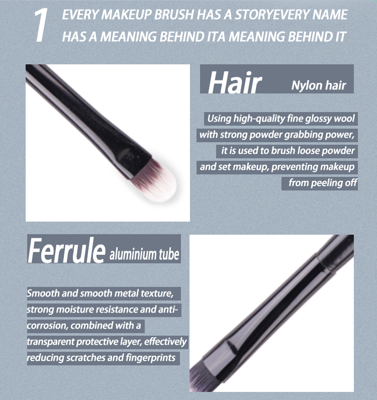 Classic white-and-brown nylon hair eyeshadow brush, OEM/ODM Services Available-Product Code: Y25