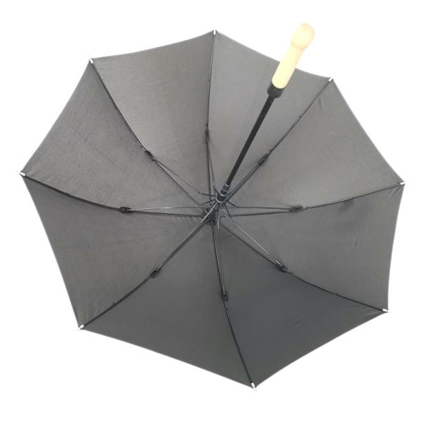 Aluminum Tips Windproof Golf Umbrellas Solid Fiberglass Shaft Wood Handle