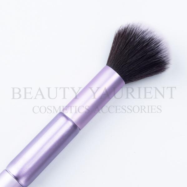 Purple Wooden FSC Handle Single Makeup Brush Double Ended Face Brush