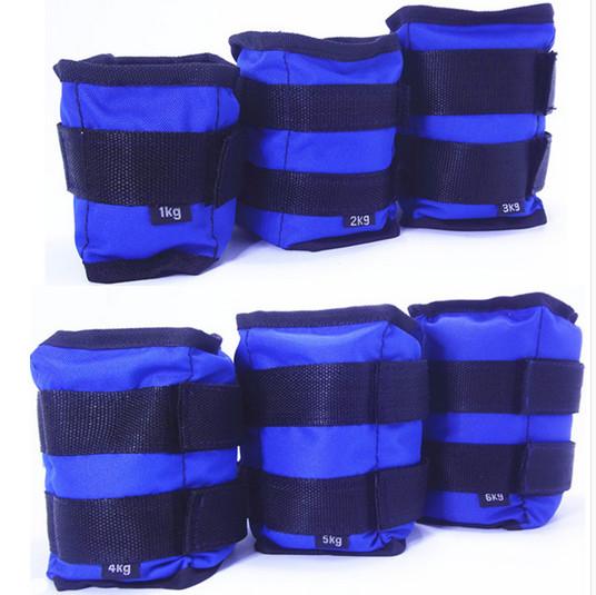 Wholesales Fitness 1kg 2kg 3kg 4kg 5kg 6kg blue red yellow Weighted Ankle and Wrist sandbag