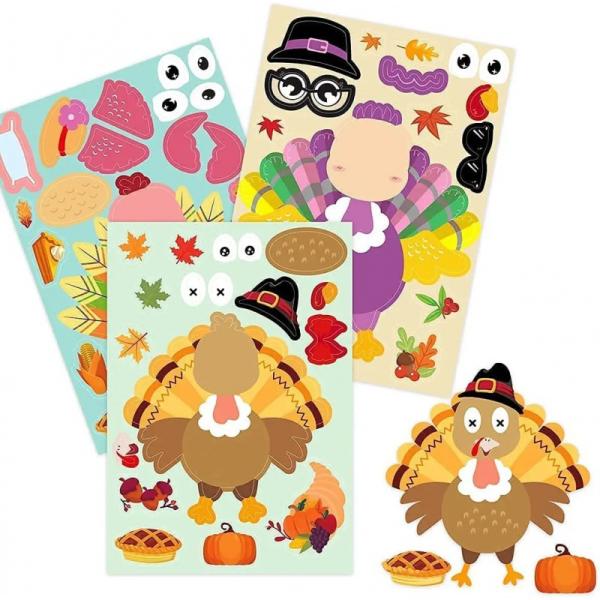 Offset printing Cartoon Face Sticker 80gram Pumpkin Decorating Stickers