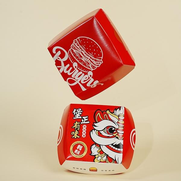 Eco-friendly corrugated paper burger box wholesale custom printing logo size