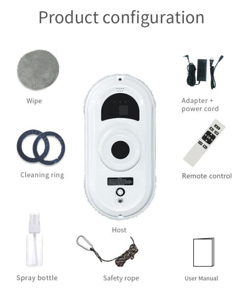 Nettoyage domestique Ventilateur à vide robot à vitre verticale avec aspiration 2800Pa