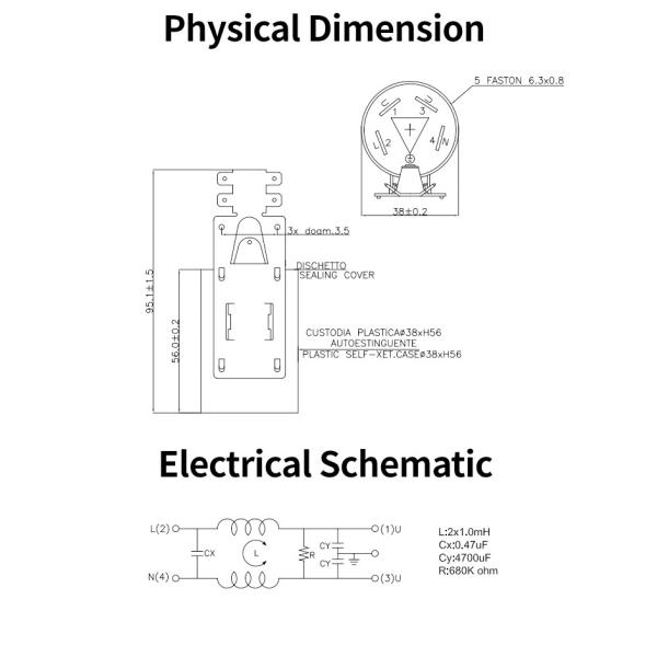 filtro da fase monofásica da C.A. do filtro de ruído de EMI Filter Solder Lug Terminal da capa de plástico 16A