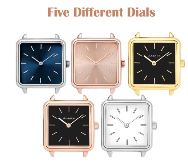 Slim Quartz Square Watch , Mesh Band Quartz Watch Silver / Gold / Rose Gold Color