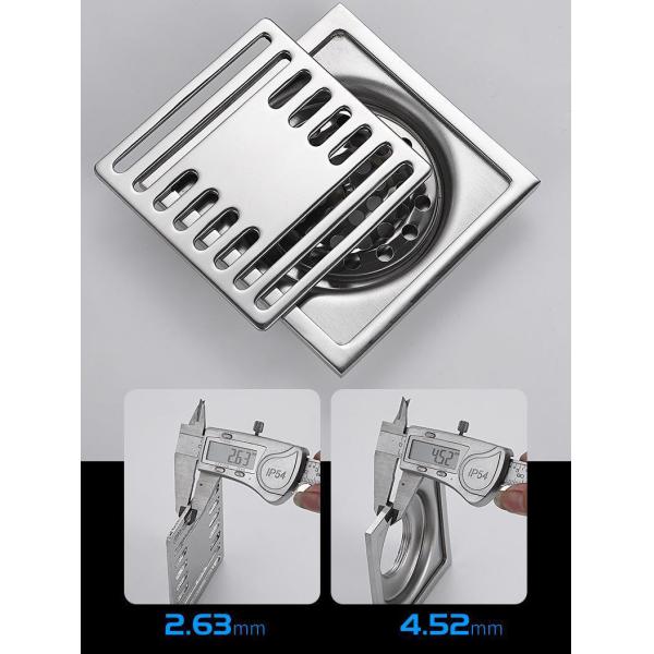 4 Inches Mirror Polished Silver Shower Floor Drain With Removable Filter Hair Sundries Cover