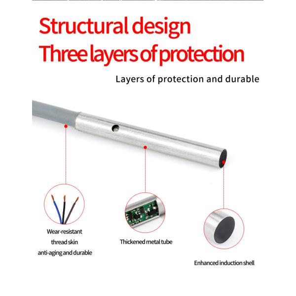 Small Size Inductive Proximity Sensor M3 / M4 / M5 / M6 Stainless Steel Housing