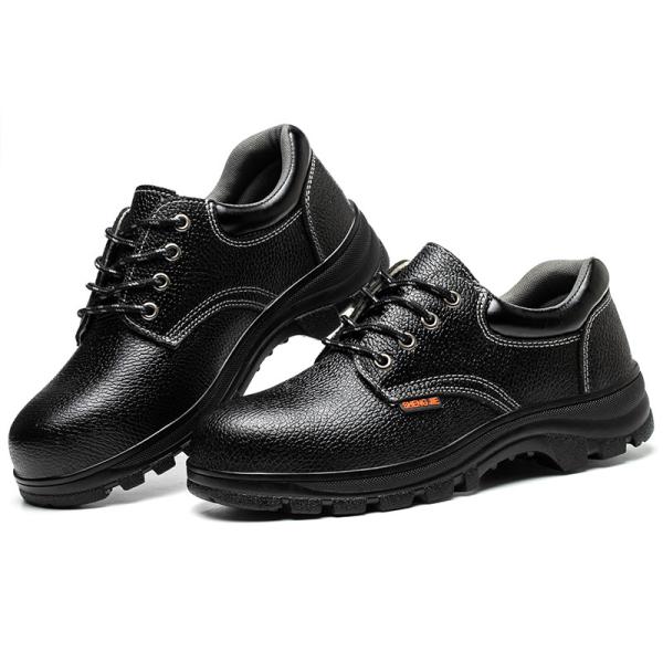 Shengjie Черная средняя верхняя рабочая обувь Стальная ножка Стальная пластина Рельефная кожаная обувь безопасности