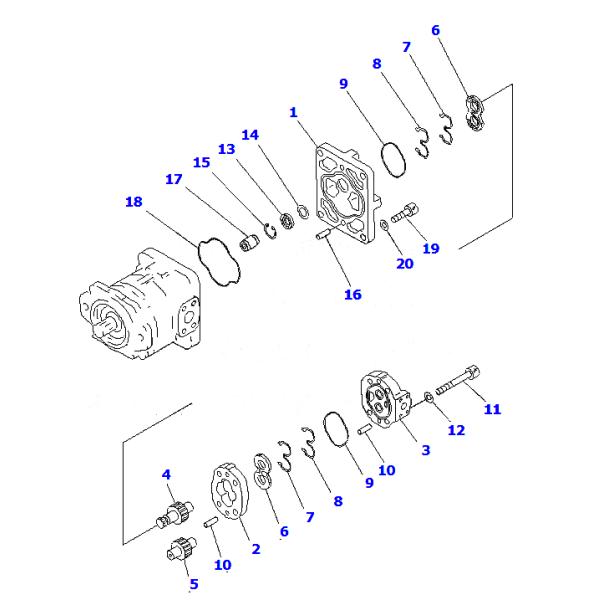 705-52-31070 705-52-30130 705-52-30260 Komatsu Gear Pump / Excavator WA100-5 Hydraulic Pump