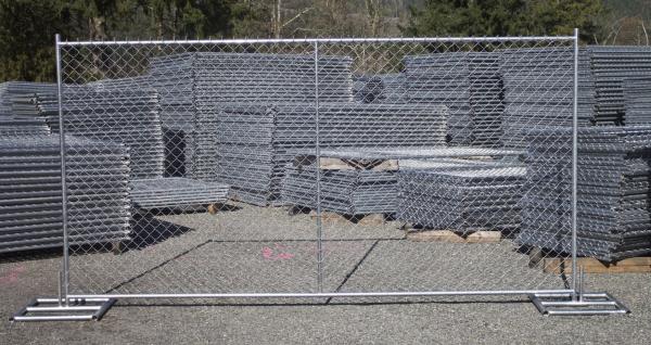 8'x12' temporary chain link fence panels diameter wire 11.5ga chain link mesh 2 x 2 tube 35mm wall thick 1.60mm