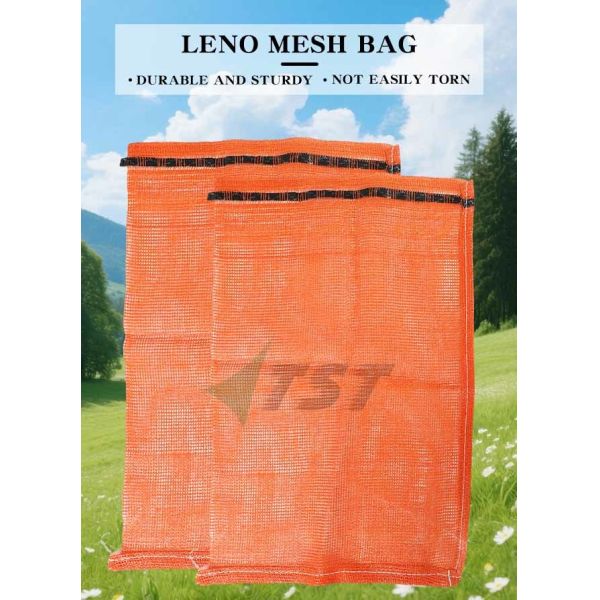Custom Size Orange Color Pp Mesh Bag For Vegetable Fruit Seafood Packing