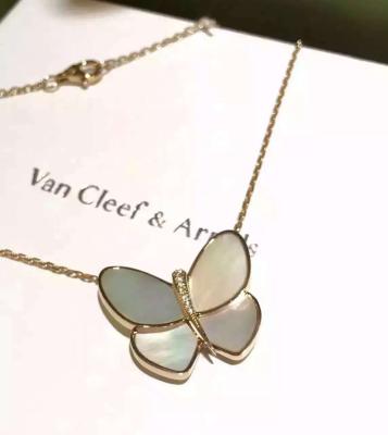 Ouro amarelo da colar 18K do pendente da borboleta, colar de Van Cleef Borboleta