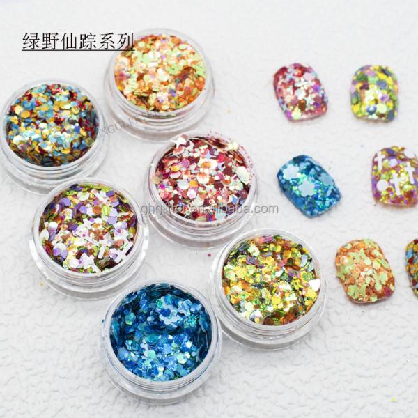Mixed Hexagonal Butterfly Multicoloured Glitter Paillette Chunky Tumbler Decoration