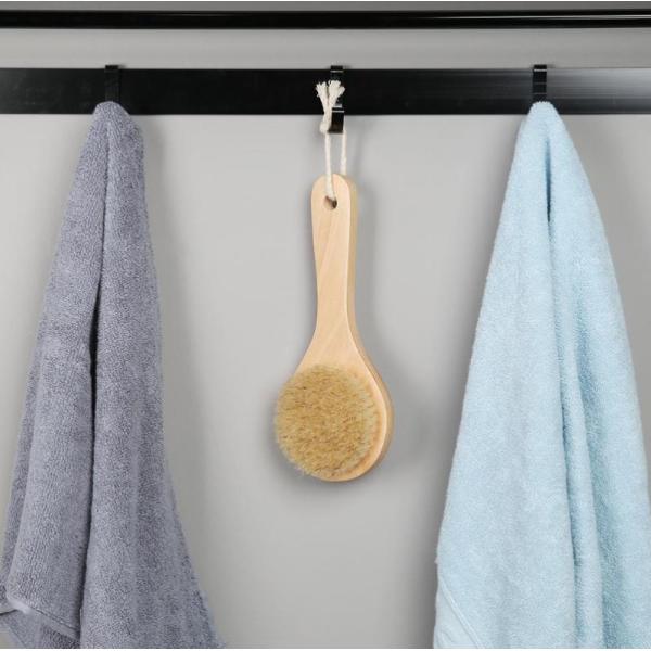 Soft Natural Bristle Bath Brush Exfoliating Wooden Body Massage Shower Brush