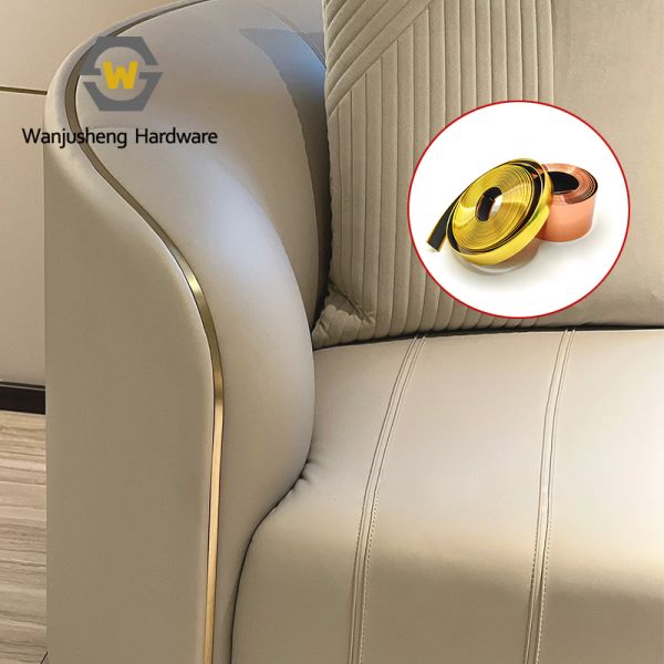 Plastic Gold Car Trim Strip Sofa PVC Edge Banding Tape Furniture Upholstery Decorative Strips Edge for Bed Without Tape