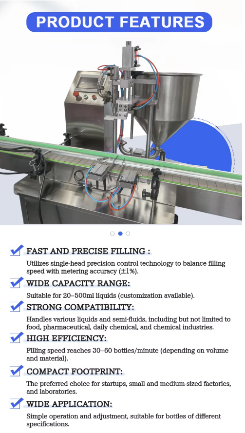 Single-head High Precision High-speed Filling Machine for Liquid and Paste Applications