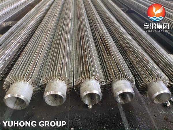 A312 TP316L ASTM Welded Longitudinal Finned Pipes With Stainless Steel Fins