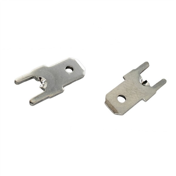 187 Anti-reverse Tab Terminal, 0.5mm & 0.8mm Thickness Brass Tin Plated Discrete Loose PCB Power Terminals for Small Home Appliances