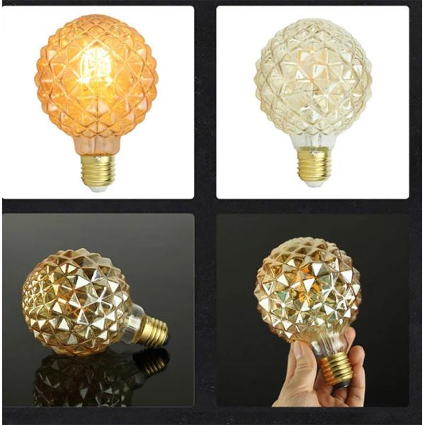 Pineapple G95 Edison Filament Bulbs Amber 8w Led Edison Bulb E27 Dimmable