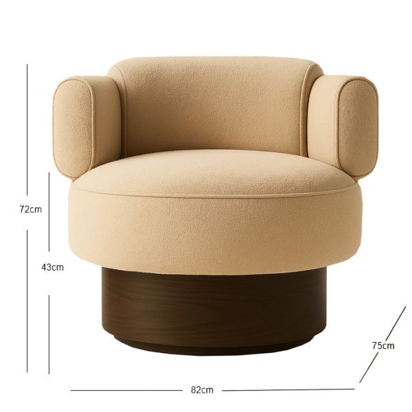 Contemporary 1-Seater Metal-Base Swivel Lounge Chair TR-H006